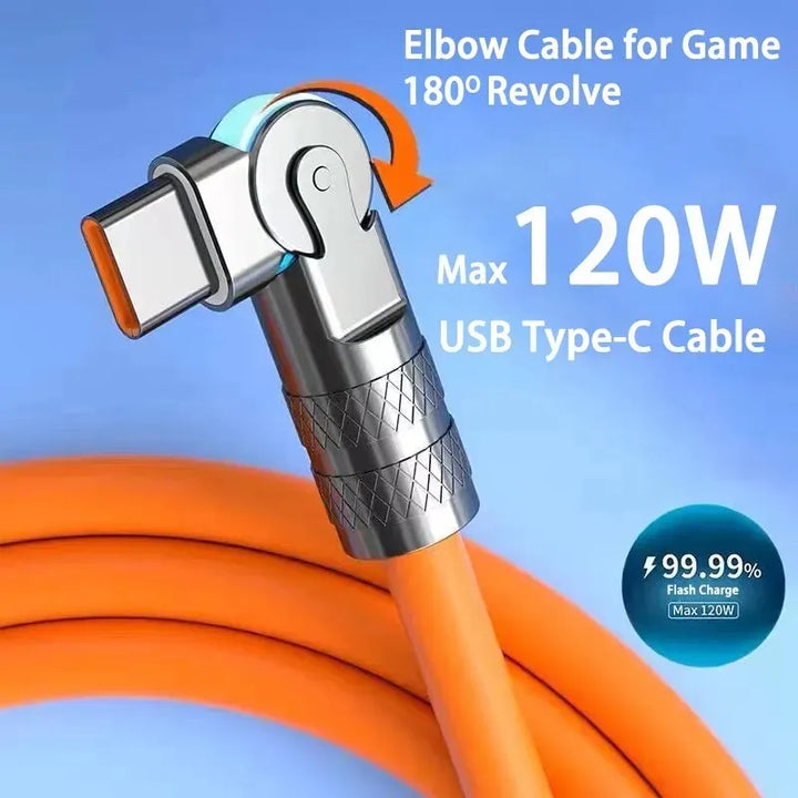 Elbow Rotation Type C Charging Cable - multishop