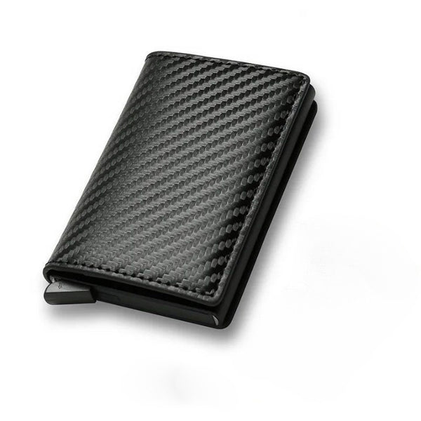 Carbon Fiber Credit Card Holder Wallets Men Brand Rfid Black Magic Trifold Leather Slim Mini Wallet Small Money Bag Male Purses